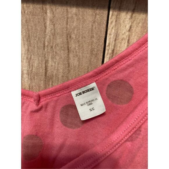 Joe Boxer Small pink babydoll tank top dots bow Y2K lounge sleep - Picture 3 of 5